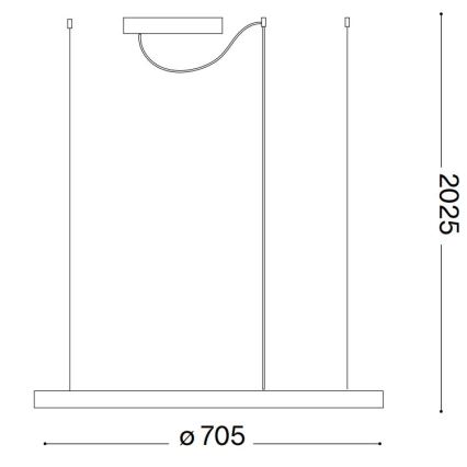 Ideal Lux - ORACLE SLIM LED rippvalgusti kaabliga, 37 W, 230 V, 4000 K, CRI 90, läbimõõt 70 cm, valge