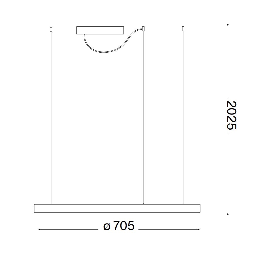 Ideal Lux - ORACLE SLIM LED rippvalgusti kaabliga, 37 W, 230 V, 4000 K, CRI 90, läbimõõt 70 cm, valge