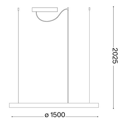Ideal Lux - LED-lühter traadil ORACLE SLIM LED/83W/230V 3000K CRI 90 läbimõõt 150 cm kuldne