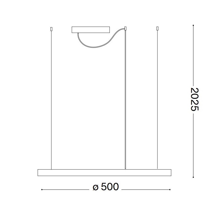 Ideal Lux - ORACLE SLIM hämardatav LED-ripats kaablil, 28W/230V, 3000K, CRI 90, läbimõõt 50 cm, valge