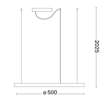 Ideal Lux - ORACLE SLIM hämardatav LED-ripats kaablil, 28W/230V, 3000K, CRI 90, läbimõõt 50 cm, valge