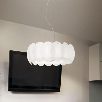 Ideal Lux - OVALINO ripplamp kaabliga 5xE27/60W/230V, läbimõõt 44 cm, valge