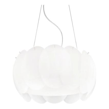 Ideal Lux - OVALINO ripplamp kaabliga 5xE27/60W/230V, läbimõõt 44 cm, valge