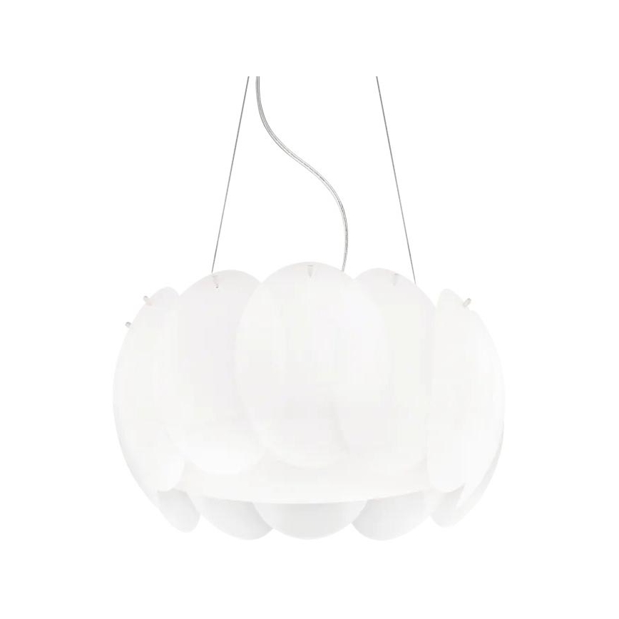 Ideal Lux - OVALINO ripplamp kaabliga 5xE27/60W/230V, läbimõõt 44 cm, valge