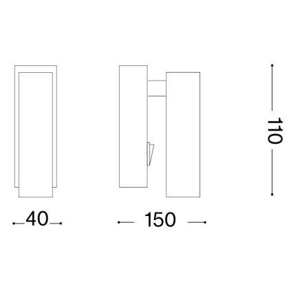 Ideal Lux - PAGE LED seinapunktvalgusti LED/3W/230V CRI 90 must
