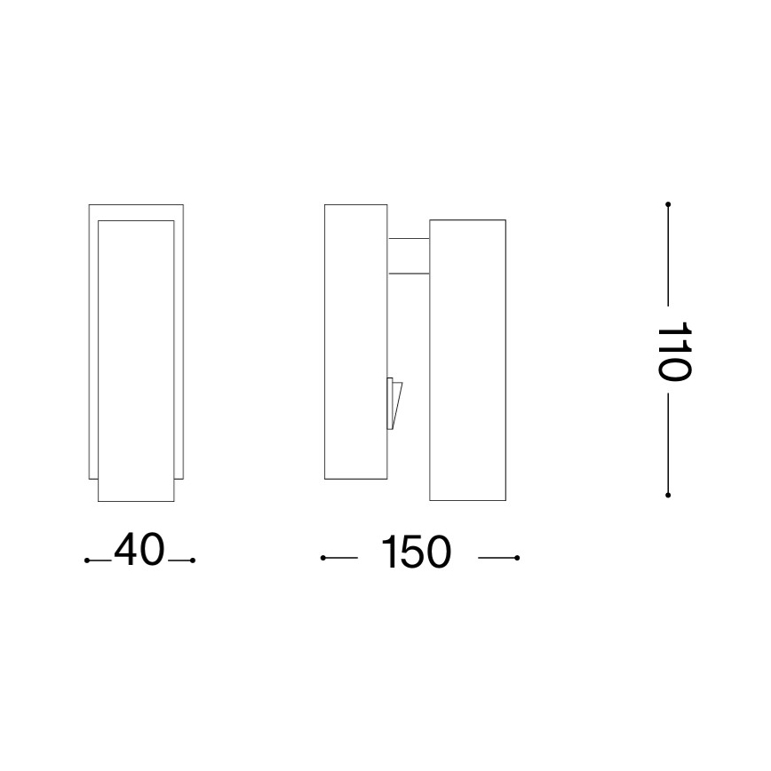 Ideal Lux - PAGE LED seinapunktvalgusti LED/3W/230V CRI 90 must