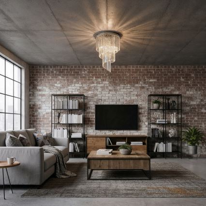 Ideal Lux - Pinnale kinnitatav kristall-lühter CARLTON 12xE14/40W/230V d. 50 cm läikiv kroom