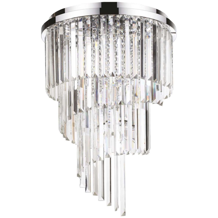 Ideal Lux - Pinnale kinnitatav kristall-lühter CARLTON 12xE14/40W/230V d. 50 cm läikiv kroom