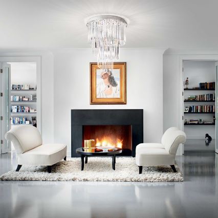 Ideal Lux - Pinnale kinnitatav kristall-lühter CARLTON 12xE14/40W/230V d. 50 cm läikiv kroom
