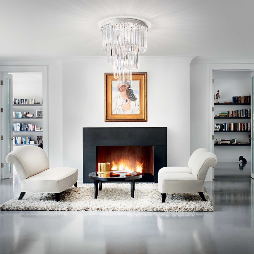 Ideal Lux - Pinnale kinnitatav kristall-lühter CARLTON 12xE14/40W/230V d. 50 cm läikiv kroom