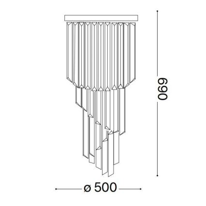 Ideal Lux - Pinnale kinnitatav kristall-lühter CARLTON 12xE14/40W/230V d. 50 cm läikiv kroom