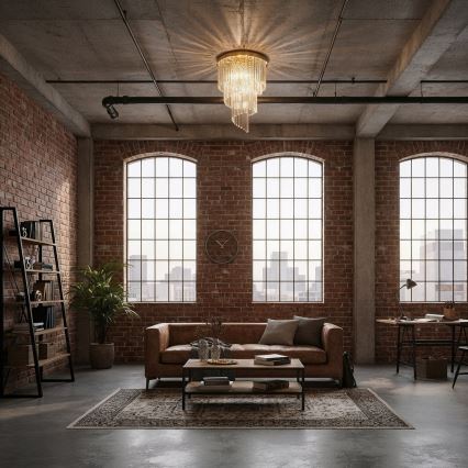 Ideal Lux - Pinnale kinnitatav kristall-lühter CARLTON 12xE14/40W/230V d. 50 cm kuldne