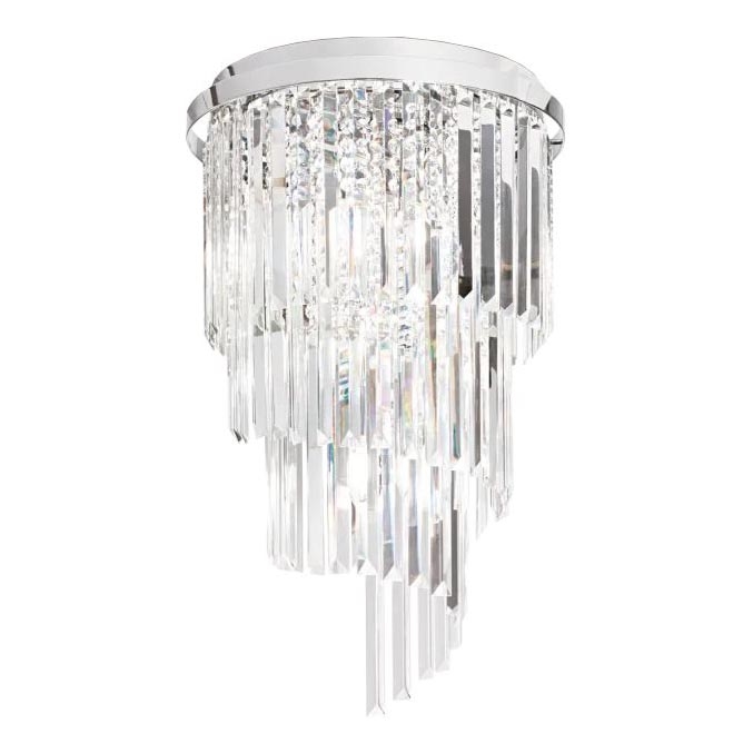 Ideal Lux - Pinnale kinnitatav kristall-lühter CARLTON 8xE14/40W/230V d. 40 cm läikiv kroom