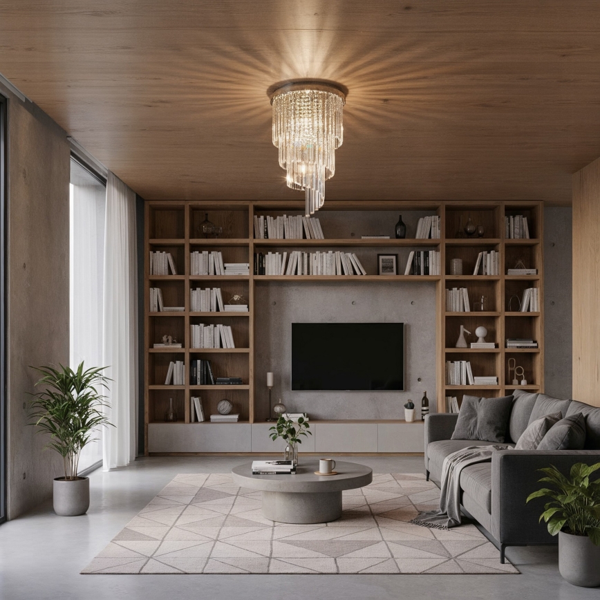 Ideal Lux - Pinnale kinnitatav kristall-lühter CARLTON 8xE14/40W/230V d. 40 cm läikiv kroom