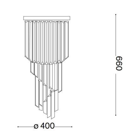Ideal Lux - Pinnale kinnitatav kristall-lühter CARLTON 8xE14/40W/230V d. 40 cm läikiv kroom