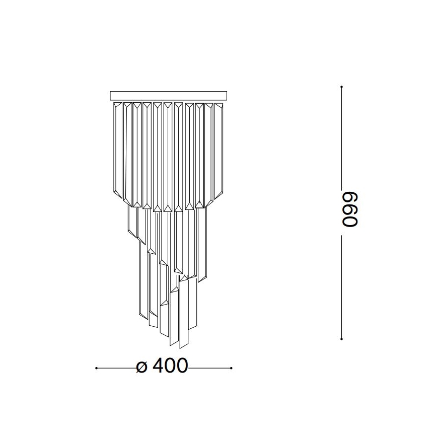 Ideal Lux - Pinnale kinnitatav kristall-lühter CARLTON 8xE14/40W/230V d. 40 cm läikiv kroom