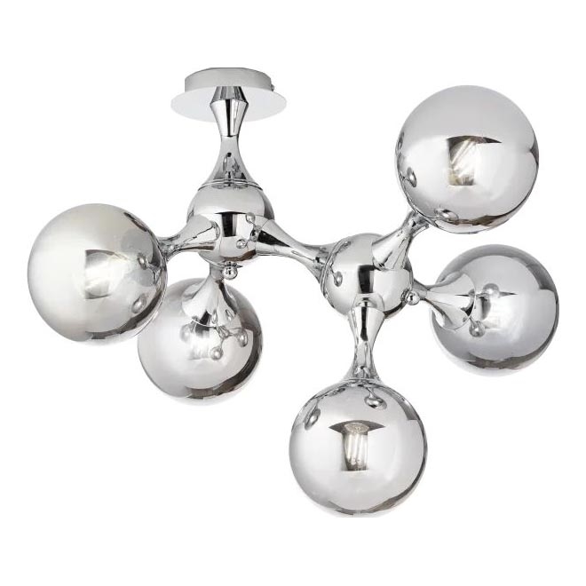 Ideal Lux - Pinnale kinnitatav lühter NODI 5xE14/28W/230V läikiv kroom