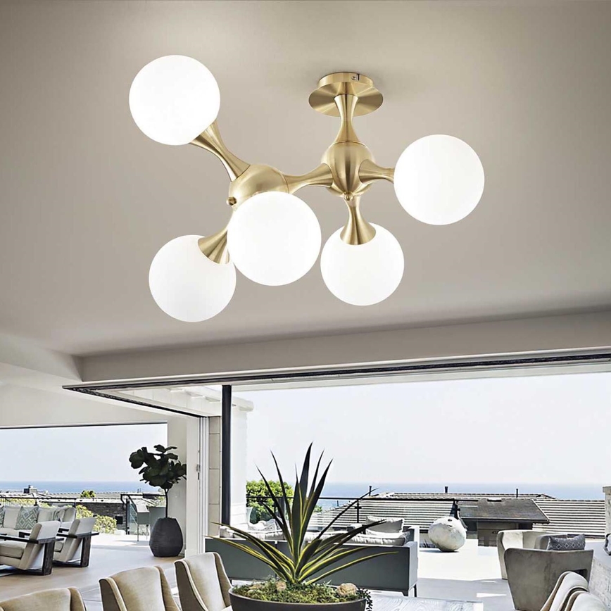 Ideal Lux - Pinnale kinnitatav lühter NODI 5xE14/28W/230V messing