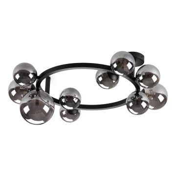 Ideal Lux - pinnapealne LED-lühter PERLAGE 10xG9/3W/230V Ø 70 cm must/suitsune must