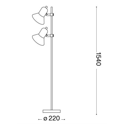 Ideal Lux - Põrandalamp 2xE27/60W/230V hõbedane