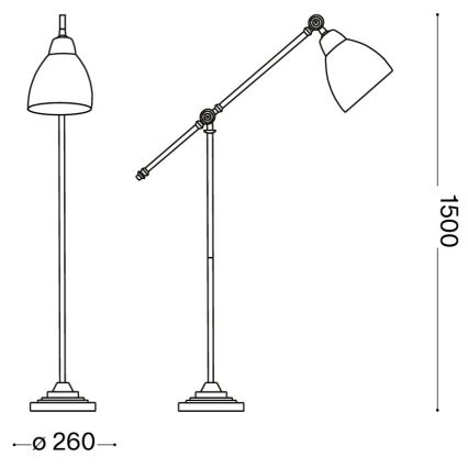 Ideal Lux - põrandalamp NEWTON 1xE27/42W/230V läikiv kroom