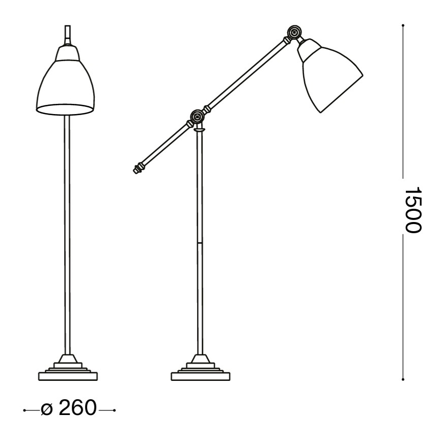 Ideal Lux - põrandalamp NEWTON 1xE27/42W/230V läikiv kroom