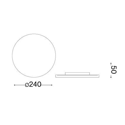 Ideal Lux – LED-välisseinavalgusti PUNTO, 12 W/230 V, CRI 90, läbimõõt 24 cm, IP54, must