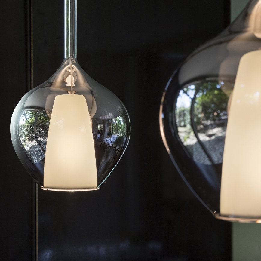 Ideal Lux - Ripatslühter kaabliga KALIQUE 1xE27/42W/230V Ø 18 cm, suitsune must