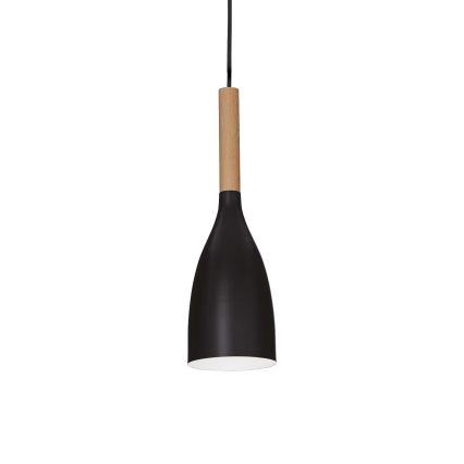 Ideal Lux - Ripplamp kaablil MANHATTAN 1xE14/40W/230V, läbimõõt 11 cm, must/pöök
