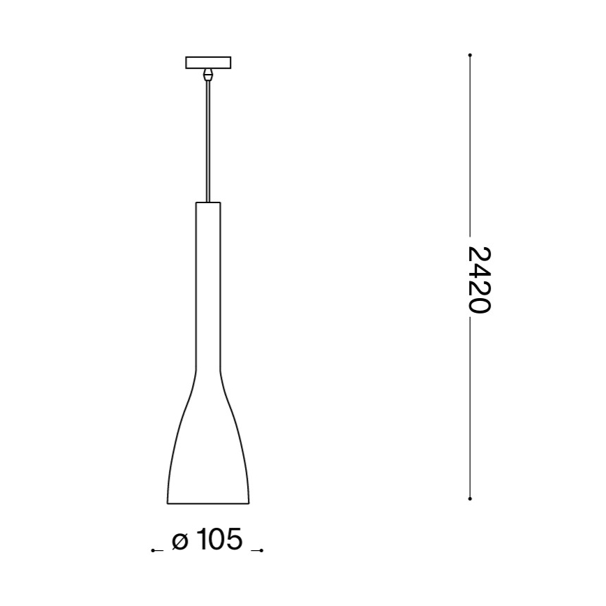 Ideal Lux - Ripplühter kaabliga FLUT 1xE14/40W/230V läbimõõt 10,5 cm must