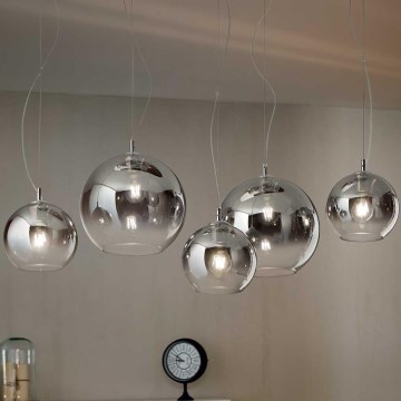 Ideal Lux - Ripplühter kaabliga NEMO PLUS 5xE27/42W/230V läikiv kroom/suitsuhall