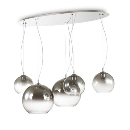Ideal Lux - Ripplühter kaabliga NEMO PLUS 5xE27/42W/230V läikiv kroom/suitsuhall