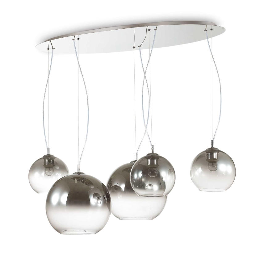 Ideal Lux - Ripplühter kaabliga NEMO PLUS 5xE27/42W/230V läikiv kroom/suitsuhall