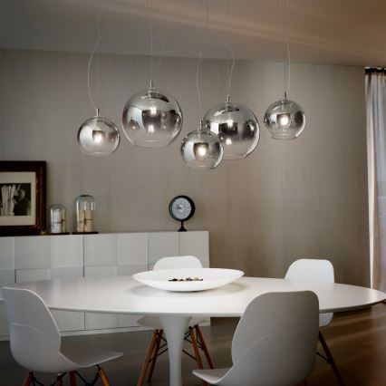 Ideal Lux - Ripplühter kaabliga NEMO PLUS 5xE27/42W/230V läikiv kroom/suitsuhall