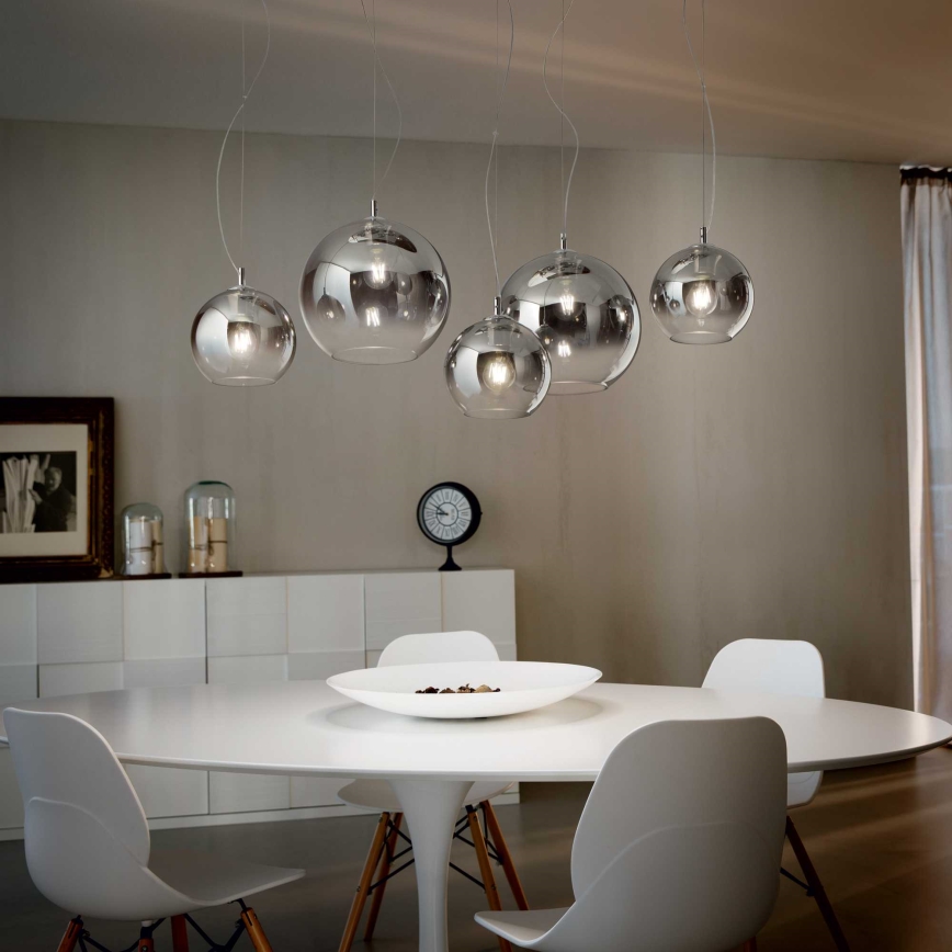 Ideal Lux - Ripplühter kaabliga NEMO PLUS 5xE27/42W/230V läikiv kroom/suitsuhall
