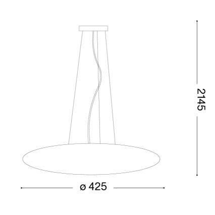 Ideal Lux - Ripplühter kaabliga SMARTIES 3xE27/42W/230V läbimõõt 42,5 cm valge