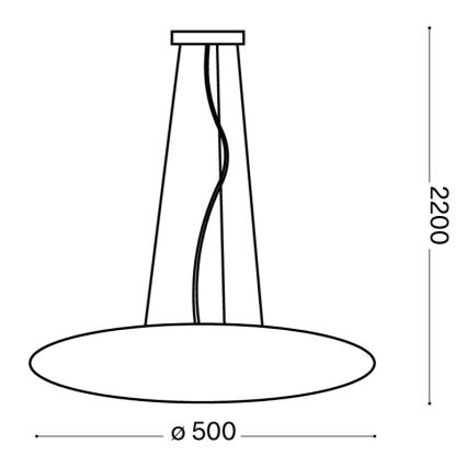 Ideal Lux - Ripplühter kaablil GLORY 3xE27/60W/230V, läbimõõt 50 cm, valge