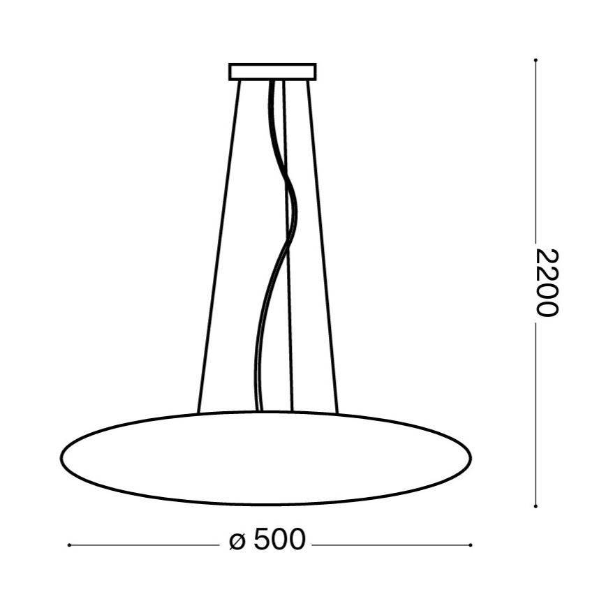 Ideal Lux - Ripplühter kaablil GLORY 3xE27/60W/230V, läbimõõt 50 cm, valge