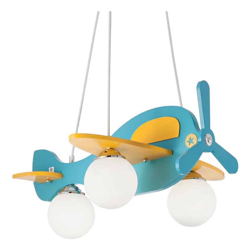 Ideal Lux - Ripplühter lastetuppa AVION 3xE27/28W/230V sinine