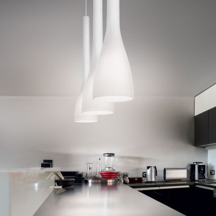 Ideal Lux - Rippvalgusti FLUT 1xE14/40W/230V, läbimõõt 10,5 cm, valge