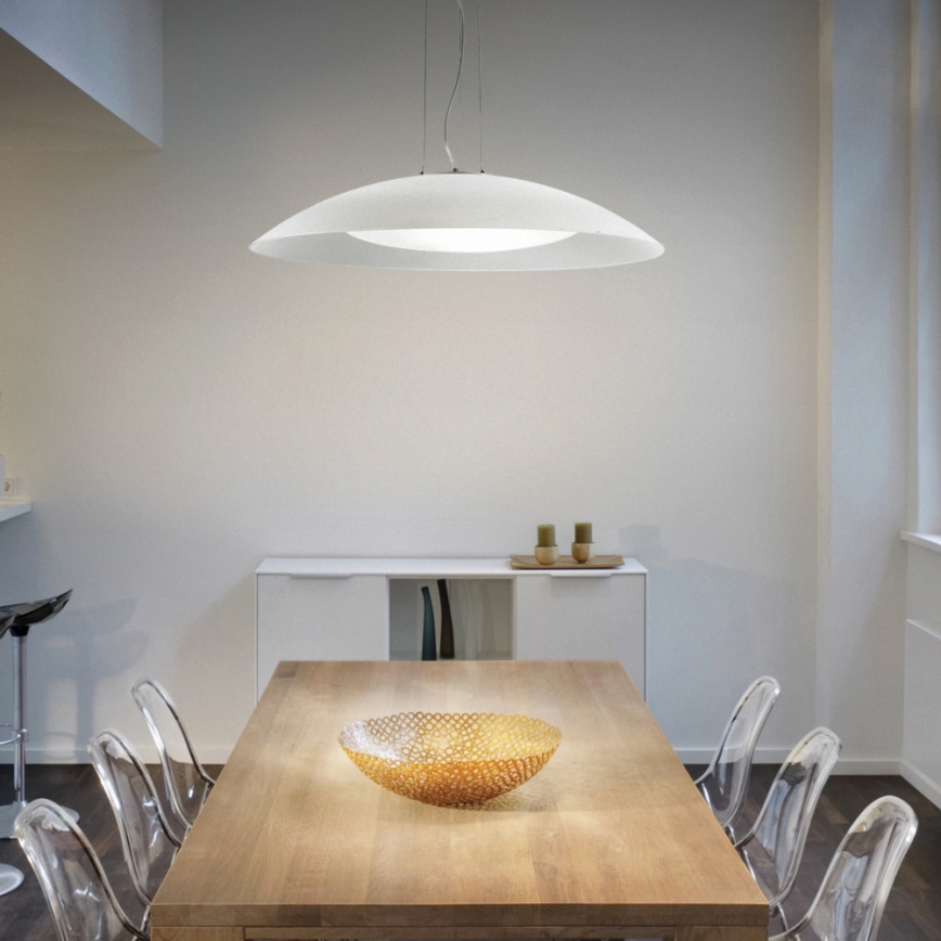 Ideal Lux - Rippvalgusti juhtmega 3xE27/60W/230V läbimõõt 64 cm valge