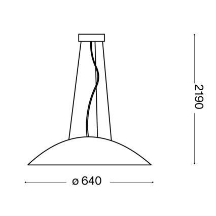 Ideal Lux - Rippvalgusti juhtmega 3xE27/60W/230V läbimõõt 64 cm valge