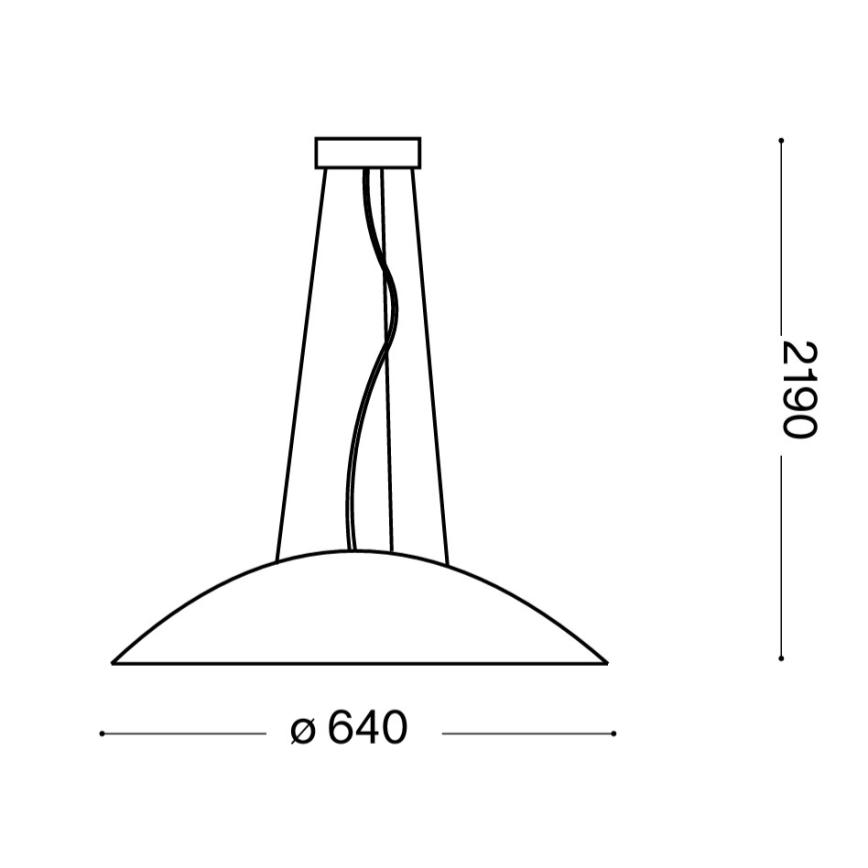Ideal Lux - Rippvalgusti juhtmega 3xE27/60W/230V läbimõõt 64 cm valge