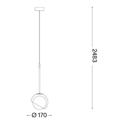 Ideal Lux - Rippvalgusti kaabliga BLOOM 1xE27/42W/230V läbimõõt 17 cm must