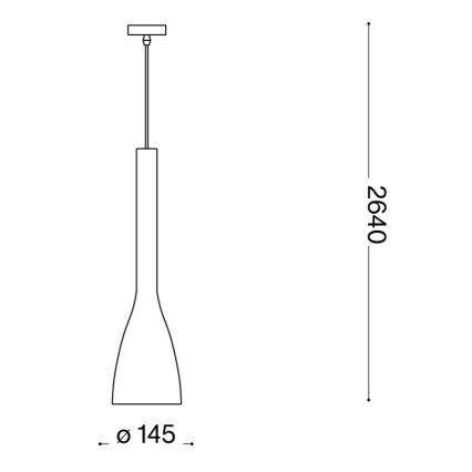 Ideal Lux - Rippvalgusti kaabliga FLUT 1xE27/60W/230V, läbimõõt 14,5 cm, must