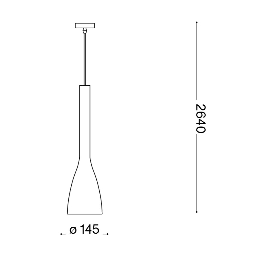 Ideal Lux - Rippvalgusti kaabliga FLUT 1xE27/60W/230V, läbimõõt 14,5 cm, must