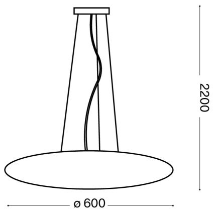 Ideal Lux - rippvalgusti kaabliga GLORY, 5xE27/60W/230V, läbimõõt 60 cm, valge