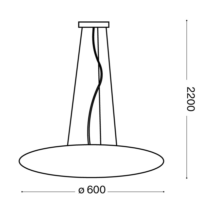 Ideal Lux - rippvalgusti kaabliga GLORY, 5xE27/60W/230V, läbimõõt 60 cm, valge
