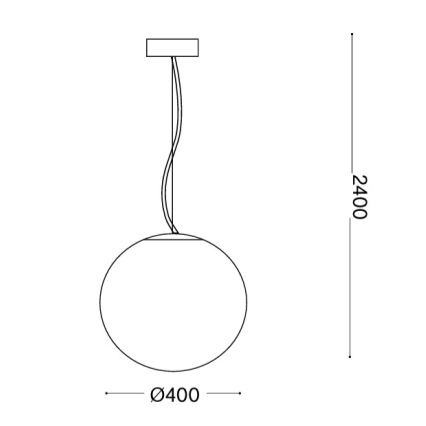 Ideal Lux - Rippvalgusti kaabliga MAPA 1xE27/42W/230V läb. 40 cm valge