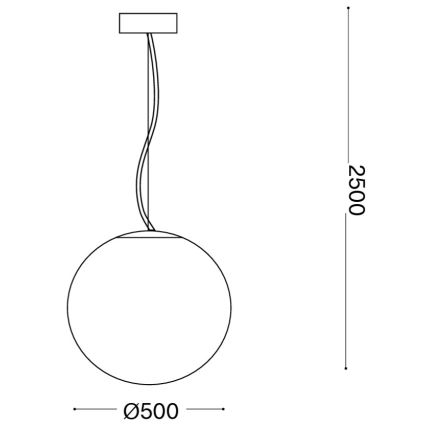 Ideal Lux - rippvalgusti kaabliga MAPA 1xE27/42W/230V Ø 50 cm valge